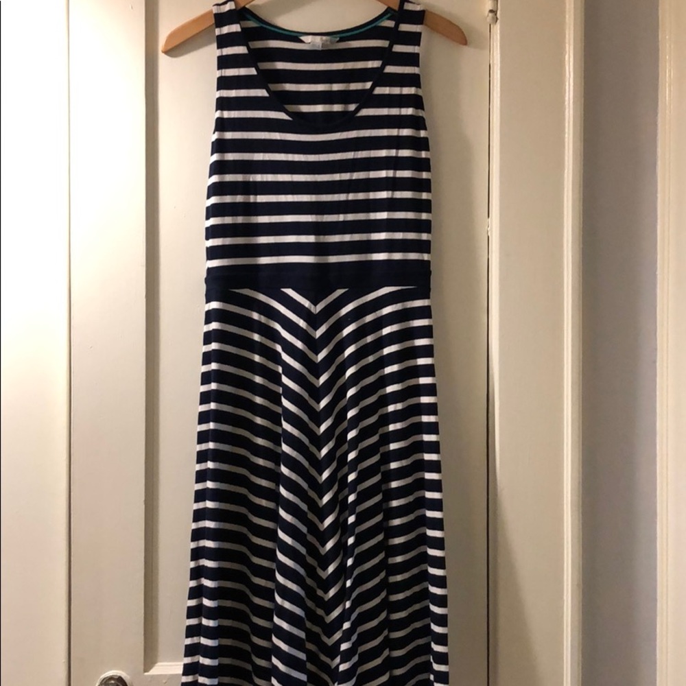 Boden navy and white stripe jersey dress US 8